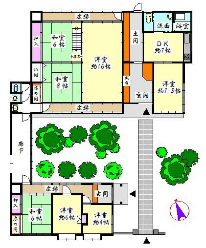 Floor plan. 20,900,000 yen, 7DK, Land area 555.36 sq m , Building area 244.62 sq m