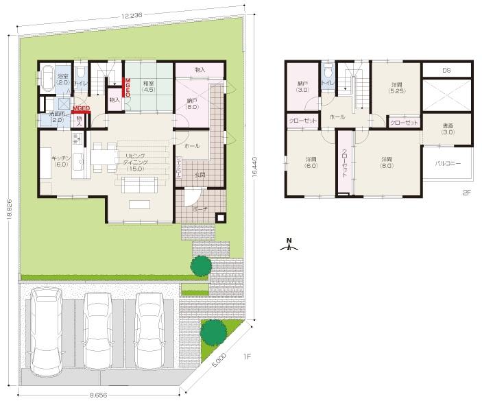 Floor plan. (No. 4 place SMART STYLE (G type)), Price 47,500,000 yen, 4LDK+S, Land area 188.8 sq m , Building area 114.53 sq m