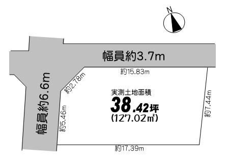 Compartment figure. Land price 3.27 million yen, Land area 127.02 sq m compartment view