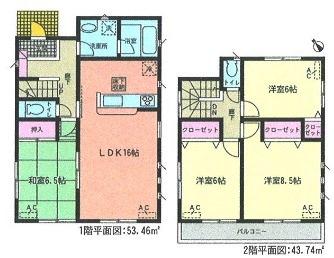Floor plan. Price 19.9 million yen, 4LDK, Land area 177.78 sq m , Building area 97.2 sq m
