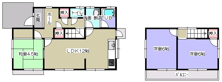 Floor plan. 11.8 million yen, 4LDK, Land area 174.95 sq m , Building area 69.55 sq m