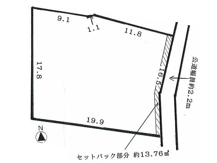 Compartment figure. Land price 11.5 million yen, Land area 369.44 sq m