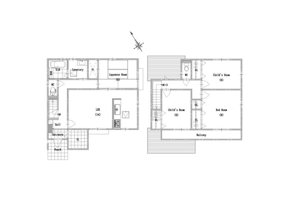 Building plan example (floor plan). Building plan example (No. 4 place) 4LDK, Land price 9.8 million yen, Land area 137.74 sq m , Building price 19,400,000 yen, Building area 104.35 sq m