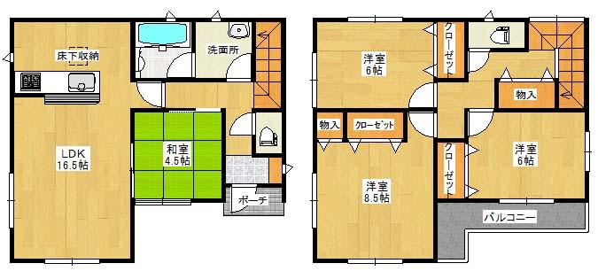 Floor plan. 20,900,000 yen, 4LDK, Land area 141.27 sq m , Building area 98.82 sq m