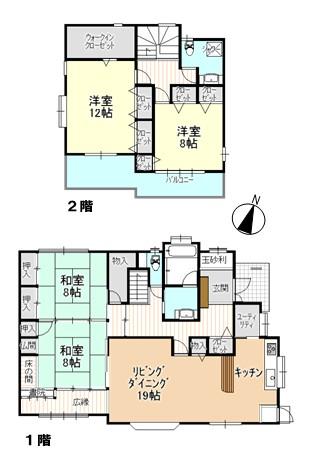 Floor plan. 26,800,000 yen, 4LDK + S (storeroom), Land area 291.51 sq m , Building area 176.4 sq m floor plan