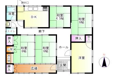 Floor plan. 9 million yen, 5DK, Land area 191.41 sq m , Building area 92.96 sq m