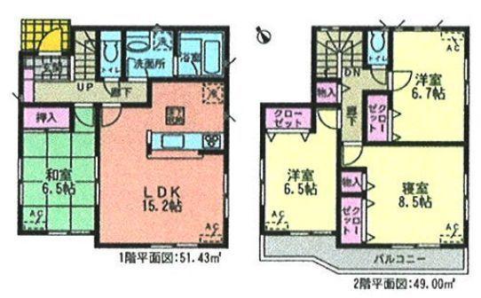 Floor plan. Price 21.9 million yen, 4LDK, Land area 173.08 sq m , Building area 100.43 sq m