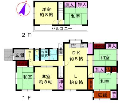 Floor plan. 13.8 million yen, 6LDK, Land area 332.92 sq m , Building area 141.32 sq m