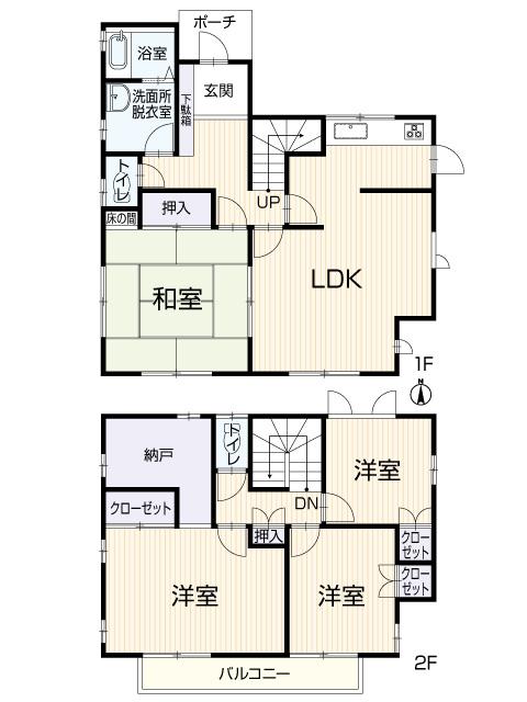 Floor plan. 18,800,000 yen, 4LDK + S (storeroom), Land area 194.13 sq m , Building area 124.01 sq m