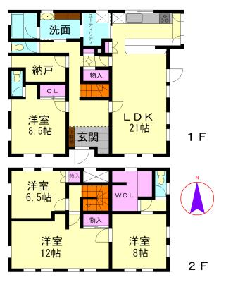 Floor plan. 19,800,000 yen, 4LDK+S, Land area 250.51 sq m , Building area 161.08 sq m
