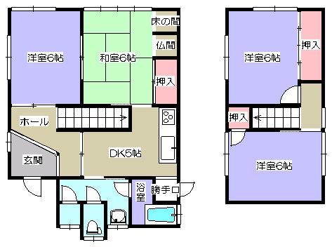 Floor plan. 8.8 million yen, 4DK, Land area 118.26 sq m , Building area 75.34 sq m