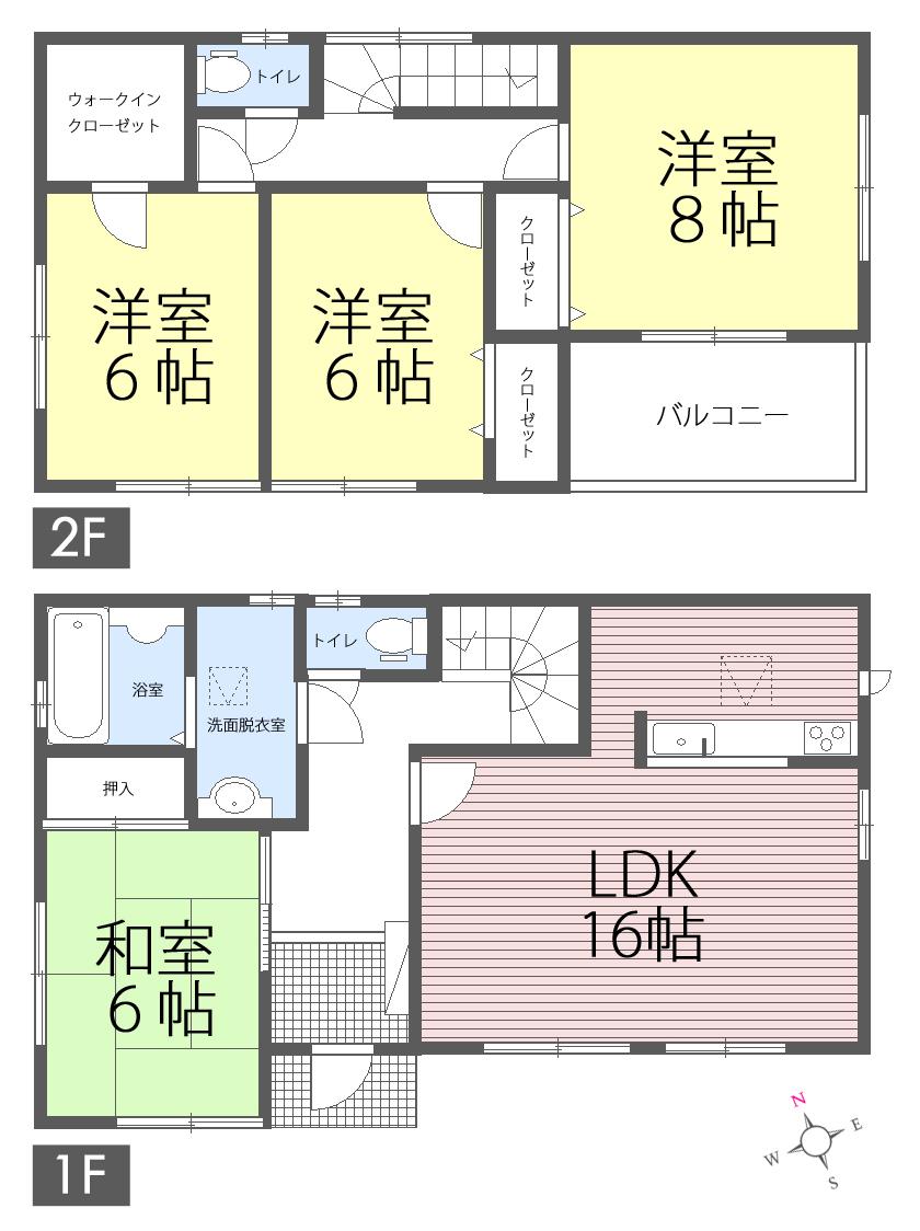 Floor plan. 22,800,000 yen, 4LDK, Land area 174.45 sq m , Building area 105.17 sq m