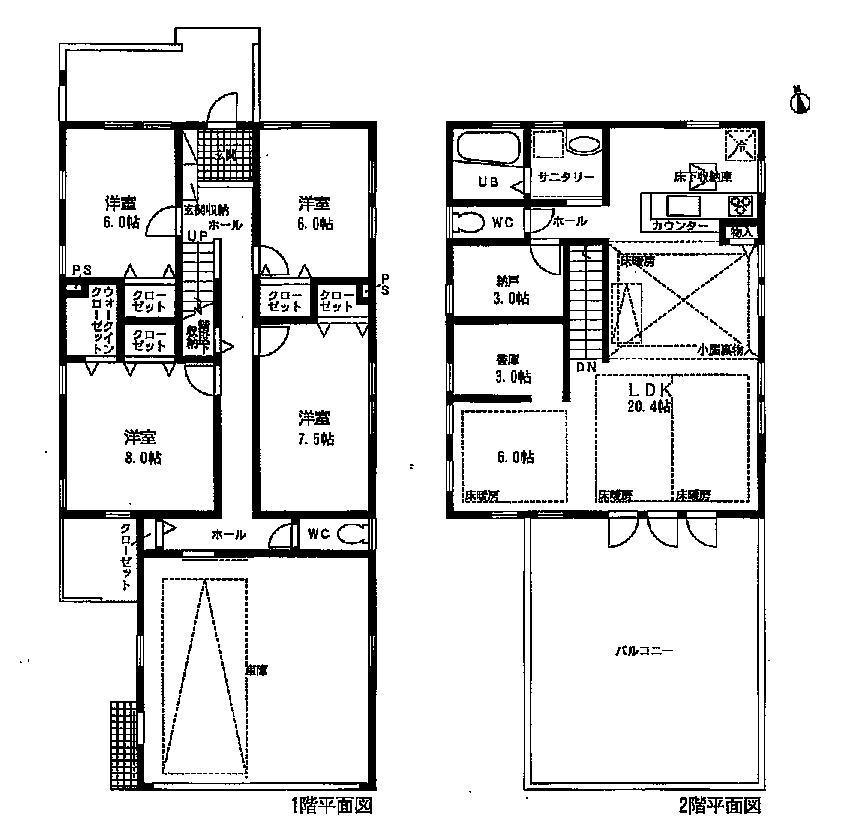 Floor plan. 39,800,000 yen, 4LDK + S (storeroom), Land area 176.88 sq m , Building area 167.26 sq m