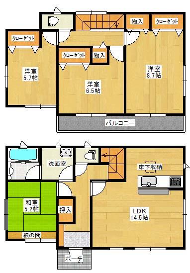 Floor plan. 21.9 million yen, 4LDK, Land area 190.68 sq m , Building area 98 sq m