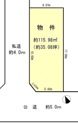 Compartment figure. Land price 3.3 million yen, Land area 115.98 sq m