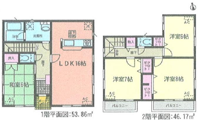 Floor plan. Price 22,900,000 yen, 4LDK, Land area 181.86 sq m , Building area 100.03 sq m