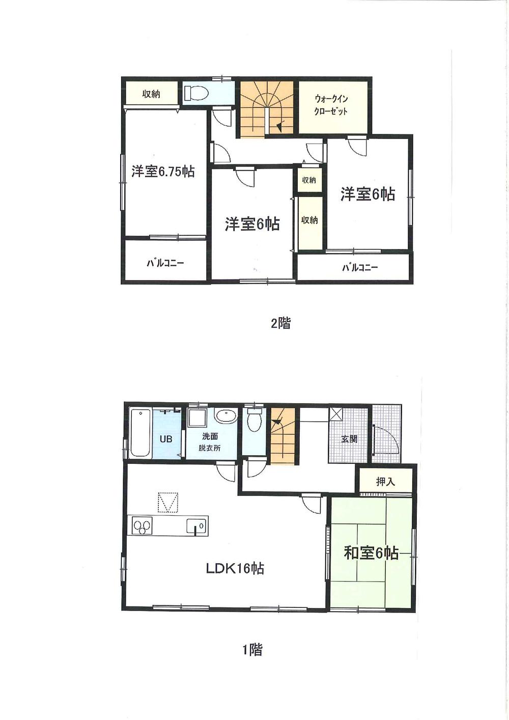Floor plan. (6 Building), Price 22,800,000 yen, 4LDK, Land area 198.2 sq m , Building area 103.92 sq m