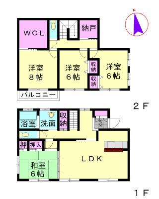 Floor plan. 27,800,000 yen, 4LDK+S, Land area 198.68 sq m , Building area 116.76 sq m