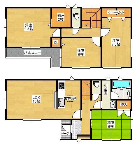 Floor plan. 20,900,000 yen, 4LDK, Land area 177.6 sq m , Building area 98.01 sq m