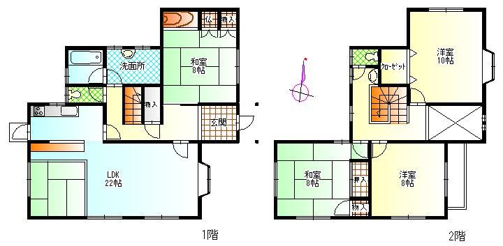 Floor plan. 16.3 million yen, 4LDK, Land area 194.88 sq m , Building area 137.46 sq m