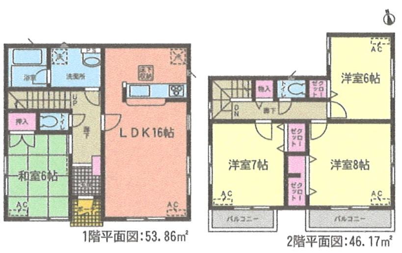 Floor plan. (3 Building), Price 22,900,000 yen, 4LDK, Land area 181.86 sq m , Building area 100.03 sq m