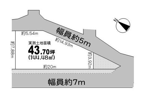 Compartment figure. Land price 3.72 million yen, Land area 144.48 sq m compartment view