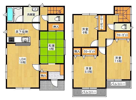 Floor plan. 23,900,000 yen, 4LDK, Land area 167.73 sq m , Building area 103.68 sq m