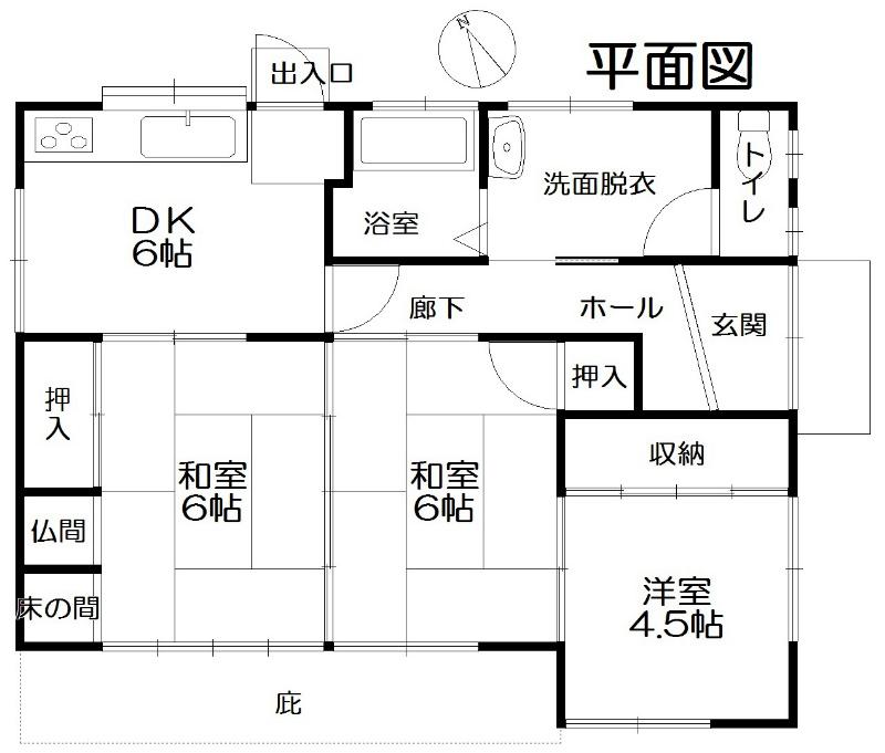 Floor plan. 5.5 million yen, 3DK, Land area 101.05 sq m , Building area 60.45 sq m