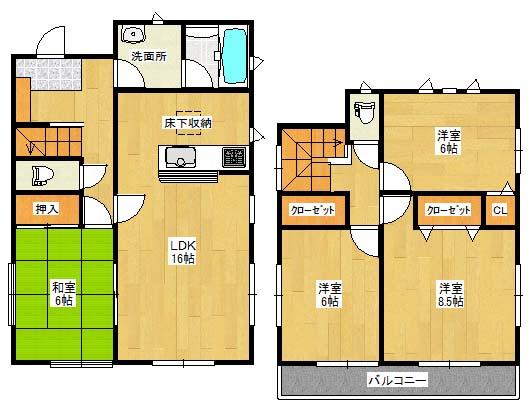 Floor plan. 24,900,000 yen, 4LDK, Land area 176.98 sq m , Building area 97.2 sq m