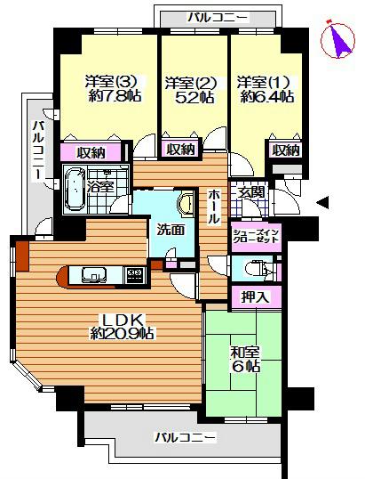 Floor plan. 4LDK, Price 19,800,000 yen, Footprint 103.51 sq m