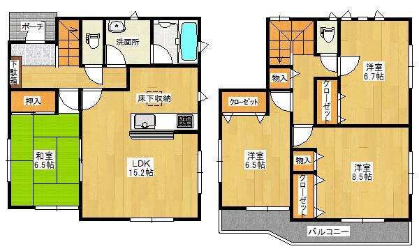 Floor plan. 21.9 million yen, 4LDK, Land area 173.08 sq m , Building area 100.43 sq m