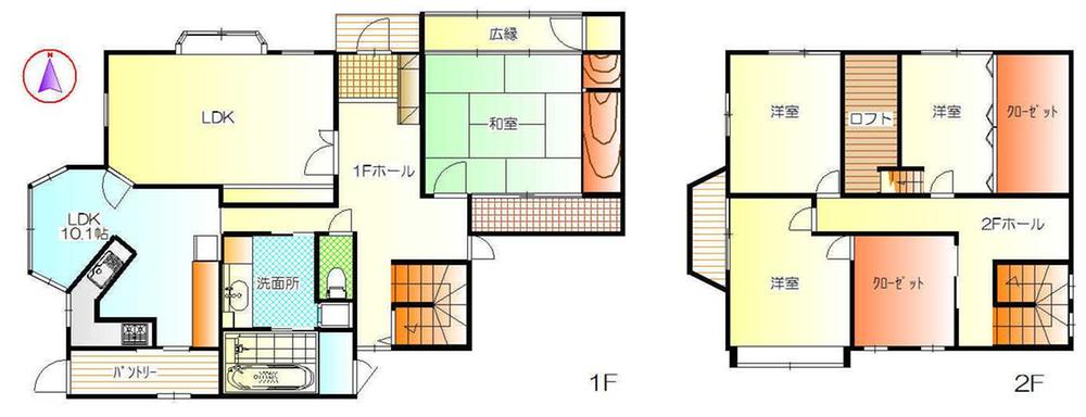 Floor plan. 19,800,000 yen, 4LDK, Land area 395.25 sq m , Building area 152.67 sq m