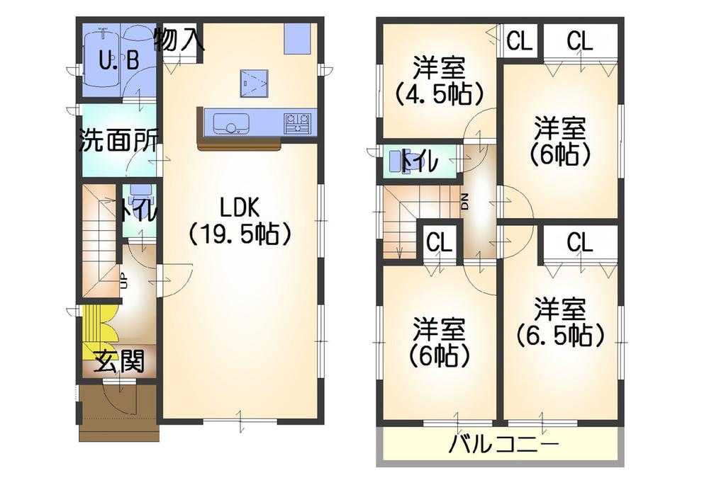 Floor plan. 19.5 million yen, 4LDK, Land area 149.16 sq m , Building area 94.77 sq m