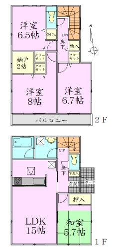 Floor plan. 20,900,000 yen, 4LDK + S (storeroom), Land area 165.47 sq m , Building area 98.81 sq m