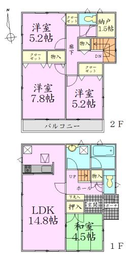 Floor plan. 20,900,000 yen, 4LDK + S (storeroom), Land area 200.9 sq m , Building area 95.98 sq m