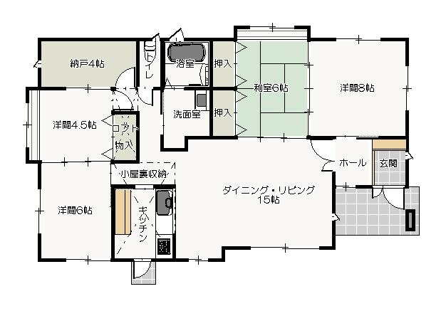 Floor plan. 19.5 million yen, 4LDK + S (storeroom), Land area 293.78 sq m , Building area 102.45 sq m