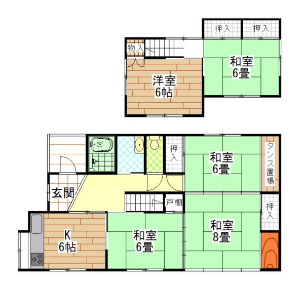 Floor plan. 12 million yen, 5K, Land area 200.69 sq m , Building area 95.22 sq m