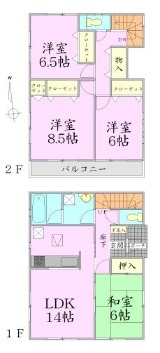 Floor plan. 21.9 million yen, 4LDK, Land area 165.88 sq m , Building area 98.82 sq m