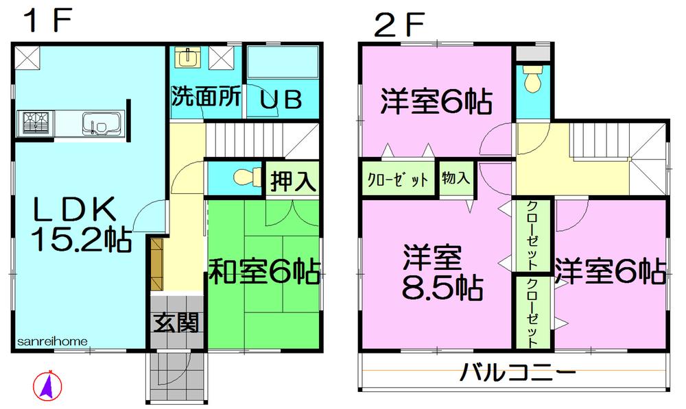 Floor plan. 19.9 million yen, 4LDK, Land area 150.46 sq m , Building area 98.01 sq m