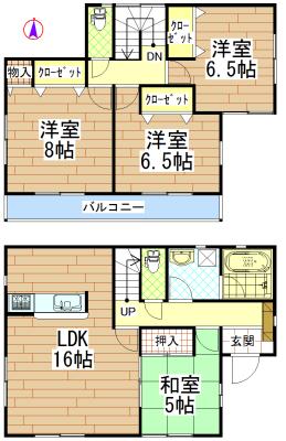 Floor plan. 16,900,000 yen, 4LDK, Land area 264.97 sq m , Building area 98.01 sq m