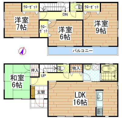 Floor plan. 25,400,000 yen, 4LDK, Land area 173.73 sq m , Building area 105.99 sq m