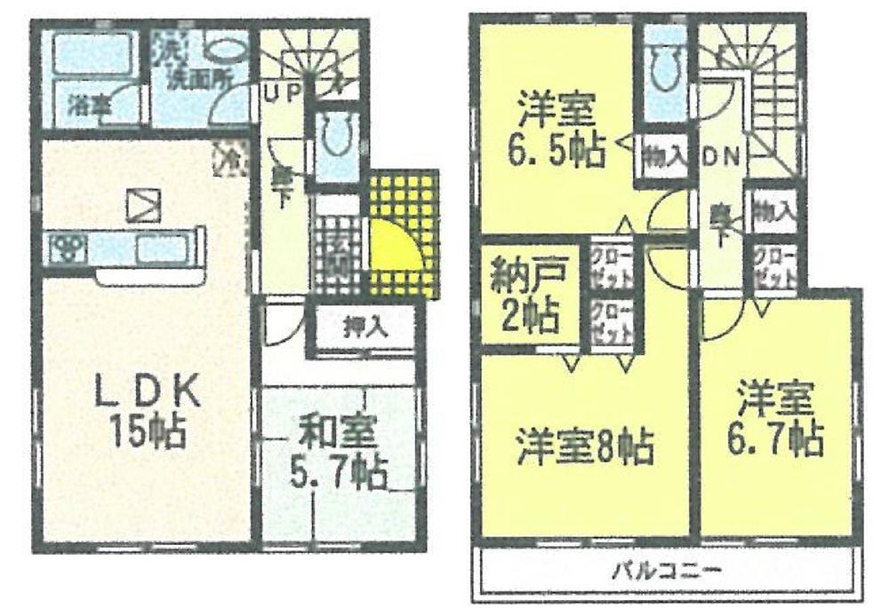 Floor plan. 20,900,000 yen, 4LDK, Land area 165.47 sq m , Building area 98.81 sq m