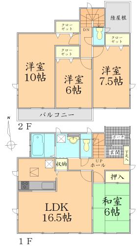 Floor plan. 27,800,000 yen, 4LDK, Land area 263.93 sq m , Building area 105.99 sq m