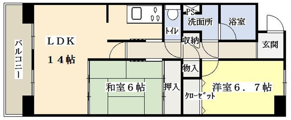 Floor plan. 2LDK, Price 9.8 million yen, Occupied area 60.72 sq m , Availability of balcony area 7.56 sq m parking must be confirmed.