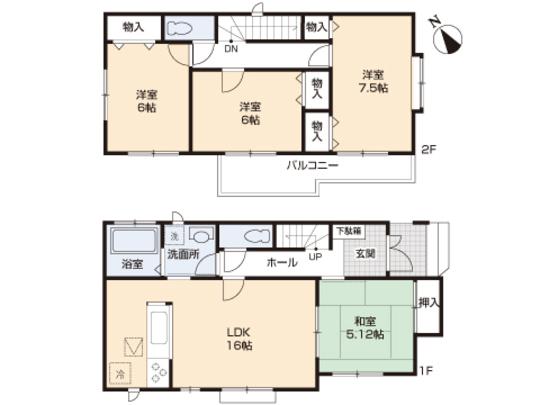 Floor plan. 17.8 million yen, 4LDK, Land area 118.8 sq m , Building area 98.74 sq m floor plan