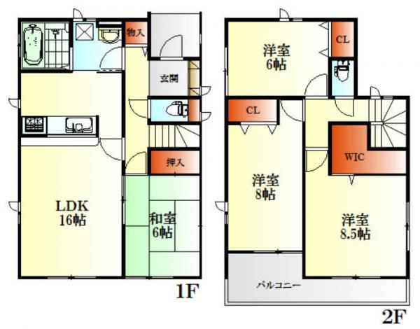 Floor plan. 26,800,000 yen, 4LDK, Land area 219.13 sq m , Building area 105.99 sq m