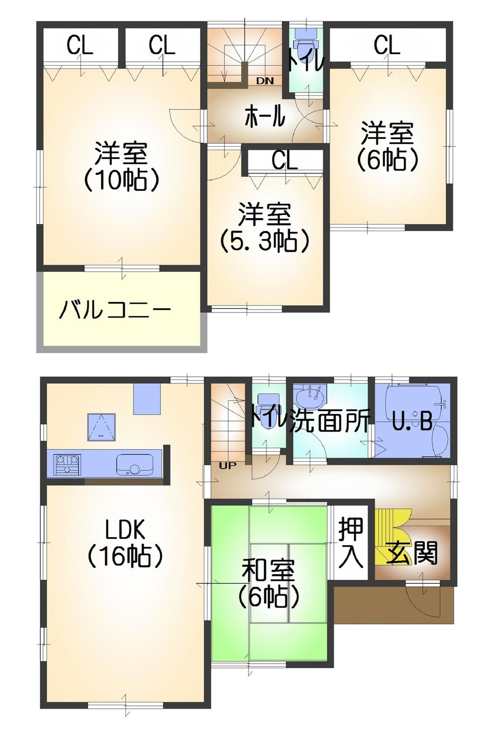 Floor plan. 24,300,000 yen, 4LDK, Land area 165.9 sq m , Building area 105.99 sq m