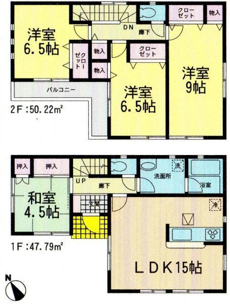 Floor plan. 21.9 million yen, 4LDK, Land area 143.24 sq m , Building area 98.01 sq m