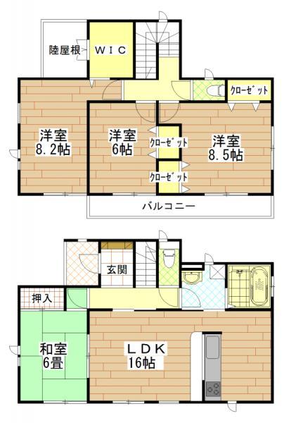 Floor plan. 27,800,000 yen, 4LDK, Land area 182.31 sq m , Building area 105.99 sq m