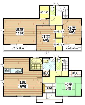 Floor plan. 29,800,000 yen, 4LDK, Land area 215.82 sq m , Building area 105.99 sq m
